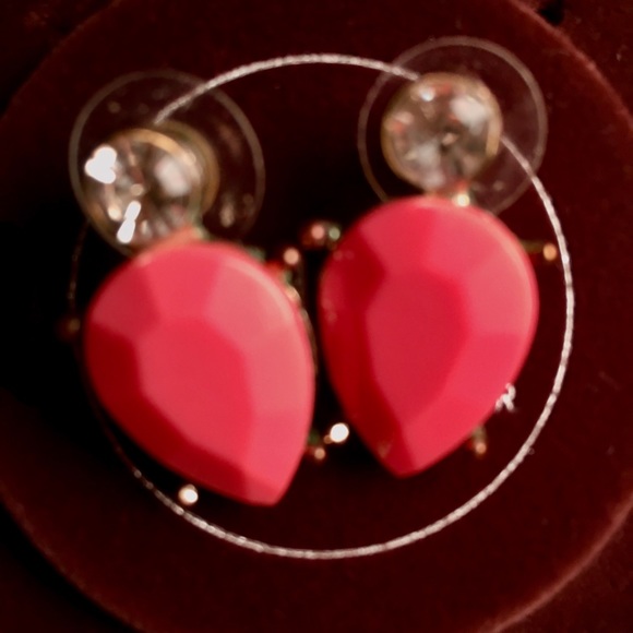 Holt Renfrew Teardrop Earrings. Hot Pink. Pierced - Picture 9 of 9